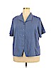 Kathie Lee Blue Short Sleeve Button-Down Shirt Size 18 - 20 - photo 1