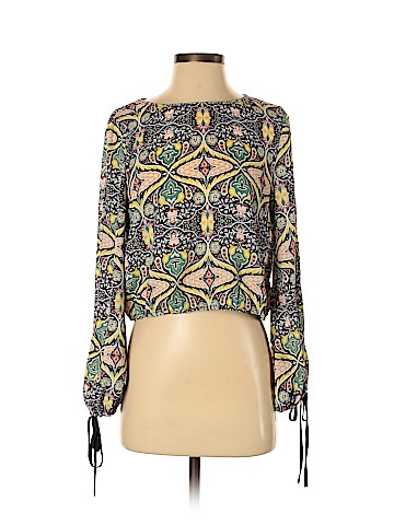 Aqua Long Sleeve Blouse (view 1)