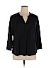 H&M 100% Polyester Black 3/4 Sleeve Top Size XL - photo 1