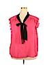 Ups & Down Pink Short Sleeve Blouse Size 3X - photo 1