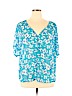 Torrid 100% Polyester Blue Short Sleeve Blouse Size 1X Plus (1) - photo 1
