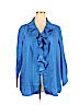 Denim 24/7 100% Polyester Blue Long Sleeve Blouse Size 18 - photo 1