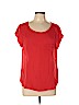 Joie 100% Silk Red Short Sleeve Silk Top Size L - photo 1