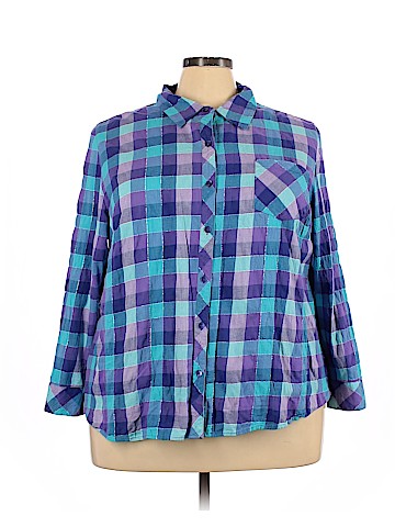 Catherines 3/4 Sleeve Button-Down Shirt (view 1)