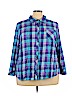 Catherines Blue 3/4 Sleeve Button-Down Shirt Size 2X - photo 1