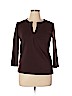 Jones New York Sport 100% Cotton Brown Long Sleeve Top Size XL - photo 1