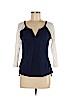 Arizona Jean Company Blue 3/4 Sleeve Top Size L - photo 1