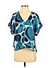 Brochu Walker 100% Silk Blue Short Sleeve Silk Top Size S - photo 1