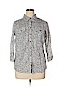 Croft & Barrow 100% Cotton Black 3/4 Sleeve Button-Down Shirt Size XL - photo 1