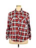 Passport 100% Polyester Red Long Sleeve Button-Down Shirt Size 3X - photo 1