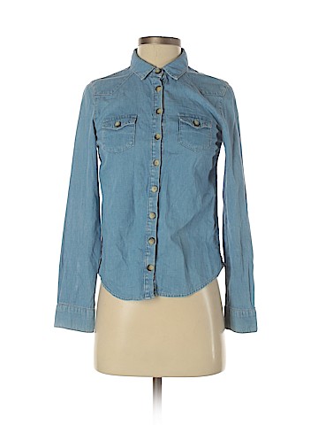 Topshop Long Sleeve Button-Down Shirt (view 1)