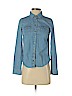Topshop 100% Cotton Blue Long Sleeve Button-Down Shirt Size 2 - photo 1