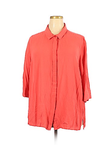 Woman Within 3/4 Sleeve Button-Down Shirt (view 1)