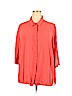 Woman Within 100% Rayon Orange 3/4 Sleeve Button-Down Shirt Size 26 (2X) - photo 1