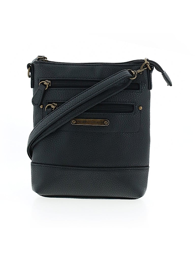 Stone Mountain Solid Blue Black Crossbody Bag One Size - 75% Off 