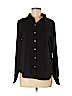 H&M 100% Polyester Black Long Sleeve Button-Down Shirt Size 8 - photo 1
