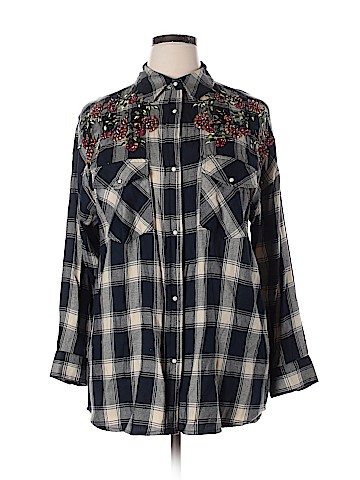 Zara Basic Long Sleeve Button-Down Shirt (view 1)