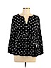 Ann Taylor LOFT 100% Polyester Black Long Sleeve Blouse Size L (petite) - photo 1