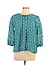Ann Taylor LOFT 100% Polyester Blue 3/4 Sleeve Blouse Size L (petite) - photo 1
