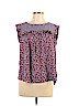 Ann Taylor LOFT 100% Polyester Burgundy Short Sleeve Blouse Size L (petite) - photo 1