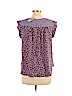 Ann Taylor LOFT 100% Polyester Burgundy Short Sleeve Blouse Size L (petite) - photo 2