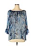 Karen Kane 100% Silk Blue Short Sleeve Silk Top Size XL - photo 1
