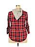 Janette Plus 100% Cotton Red Long Sleeve Button-Down Shirt Size 2X - photo 2