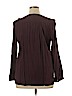 Ann Taylor LOFT 100% Rayon Burgundy Long Sleeve Blouse Size XL - photo 2