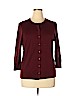 Ann Taylor LOFT 100% Cotton Burgundy Cardigan Size XL - photo 1