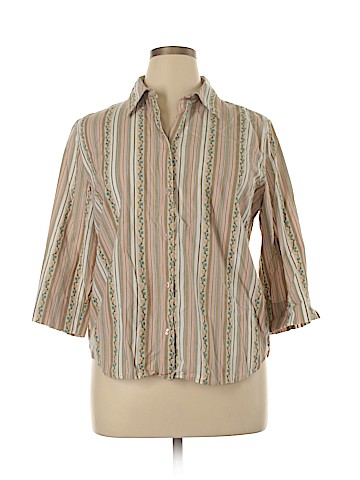 Lemon Grass 3/4 Sleeve Button-Down Shirt (view 1)