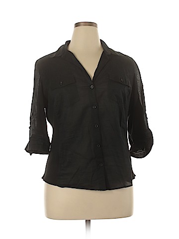 Ann Taylor LOFT Outlet 3/4 Sleeve Button-Down Shirt (view 1)