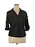Ann Taylor LOFT Outlet 100% Cotton Black 3/4 Sleeve Button-Down Shirt Size XL - photo 1