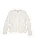 Lands' End 100% Polyester Ivory Cardigan Size 14 - photo 1