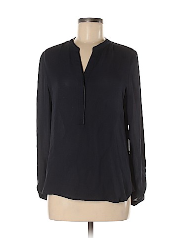 Ecru Long Sleeve Silk Top (view 1)