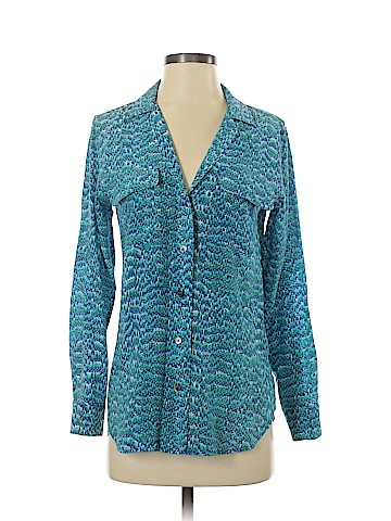 Equipment Long Sleeve Silk Top (view 1)