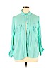 a.n.a. A New Approach 100% Rayon Blue Long Sleeve Button-Down Shirt Size 1X - photo 1