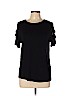 Topshop 100% Viscose Black Short Sleeve Top Size 10 - photo 1