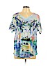 Cj Banks 100% Polyester Blue Short Sleeve Top Size 1X - photo 1