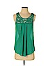 Eyeshadow 100% Polyester Green Sleeveless Blouse Size S - photo 1
