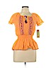 Dream Out Loud by Selena Gomez 100% Cotton Orange Short Sleeve Blouse Size L - photo 1