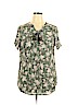 St. John's Bay Green Short Sleeve Blouse Size 1X - photo 1