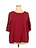 Persona by Marina Rinaldi Burgundy Short Sleeve Blouse Size 18 - photo 1