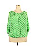 Unbranded 100% Rayon Green 3/4 Sleeve Blouse Size 2X - photo 1