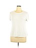 NY Collection White Short Sleeve T-Shirt Size XL - photo 1