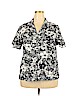Cathy Essentials Black Short Sleeve Button-Down Shirt Size 2X - photo 1