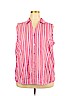 Basic Editions Pink Sleeveless Button-Down Shirt Size 2X - photo 1