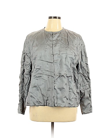 Eileen Fisher Plus System Long Sleeve Silk Top (view 1)