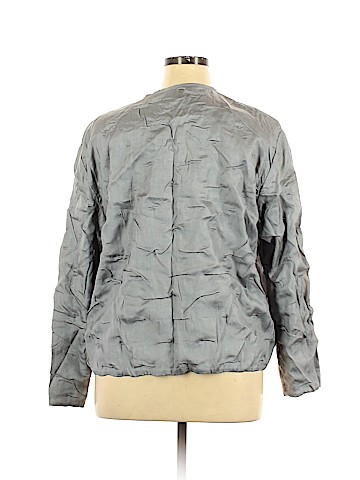 Eileen Fisher Plus System Long Sleeve Silk Top (view 2)