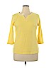 Hillard & Hanson Yellow 3/4 Sleeve Top Size XL - photo 1