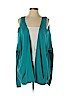 Per Se By Carlisle Blue Silk Cardigan Size S - photo 1